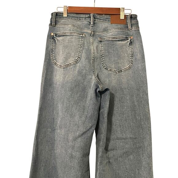 Judy Blue Wide Leg Stretch Jeans •11 /30• Med Wash Flare Relaxed 32” Inseam EXC - Picture 7 of 11